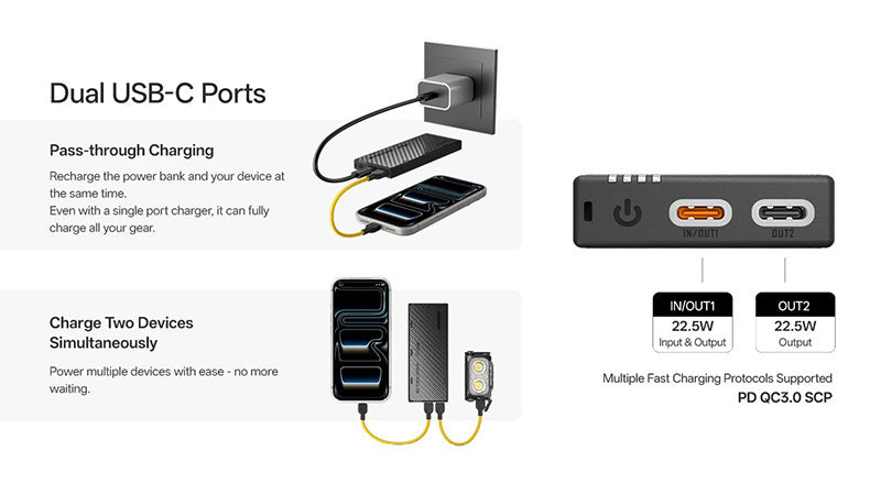 NB10000 GEN4 - Powerbank 10 000mAh - Charge Rapide USB-C - IPX7 Submersible - Ultra-Légère