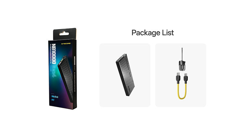 NB10000 GEN4 - Powerbank 10 000mAh - Charge Rapide USB-C - IPX7 Submersible - Ultra-Légère