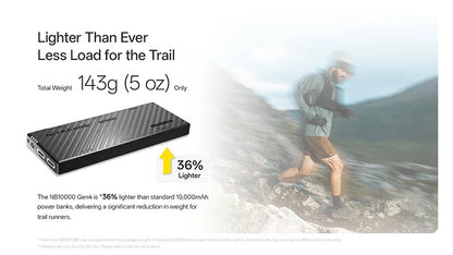 NB10000 GEN4 - Powerbank 10 000mAh - Charge Rapide USB-C - IPX7 Submersible - Ultra-Légère