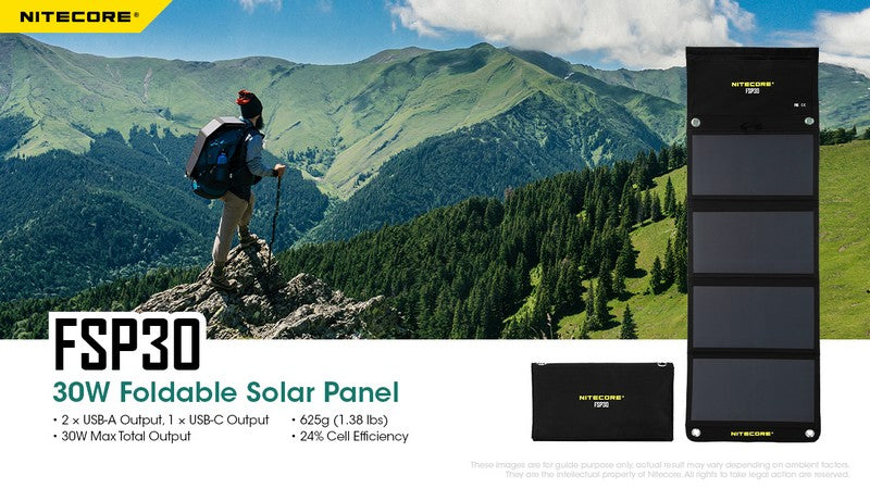 Panneau solaire portatif et pliable Nitecore FSP30 01 1