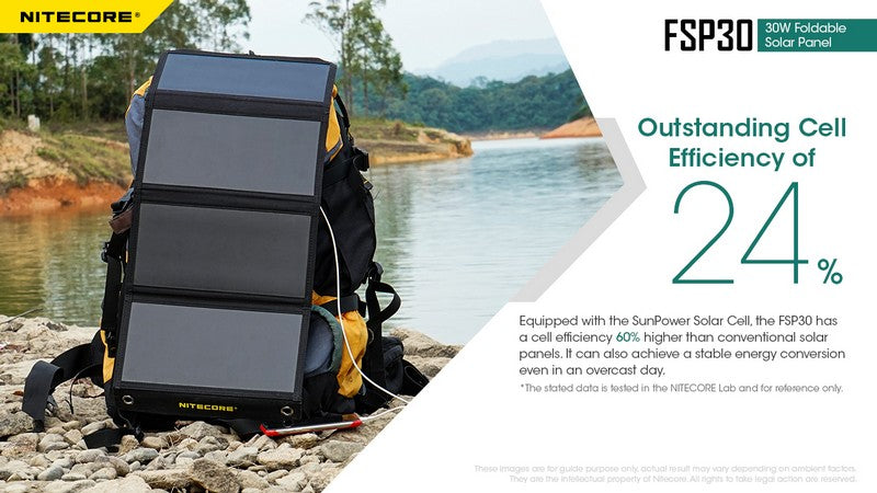 Panneau solaire portatif et pliable Nitecore FSP30 01 2