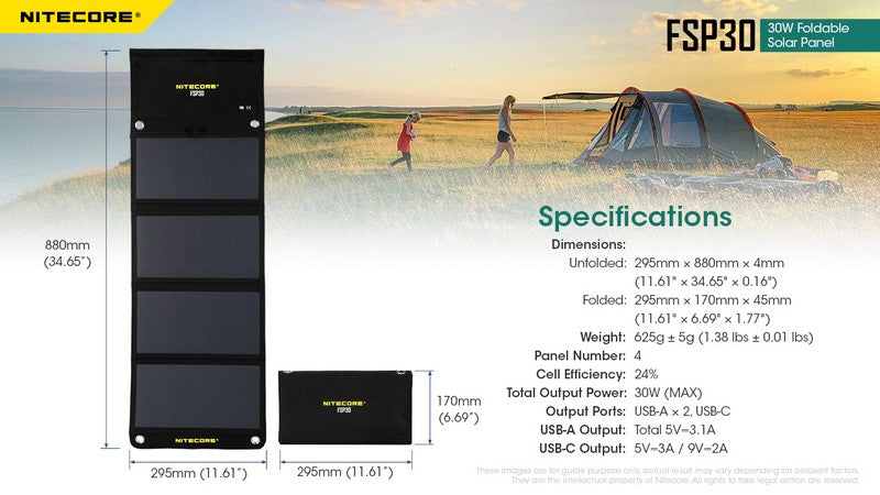 Panneau solaire portatif et pliable Nitecore FSP30 01 9