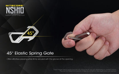 Porte cle mousqueton Nitecore en Titane NSH10 01 4