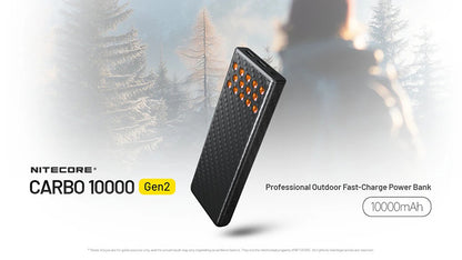 Powerbank Nitecore CARBO 10000 Gen2 10 000mAh Charge rapide 30W Ultra legere