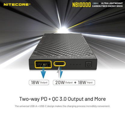 Powerbank Nitecore NB10000 GEN2 en fibre de carbon tres leger 02 10