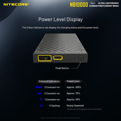 Powerbank Nitecore NB10000 GEN2 en fibre de carbon tres leger 02 12