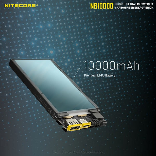 Powerbank Nitecore NB10000 GEN2 en fibre de carbon tres leger 02 14