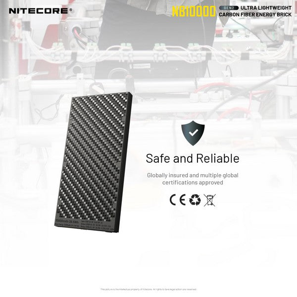 Powerbank Nitecore NB10000 GEN2 en fibre de carbon tres leger 02 15