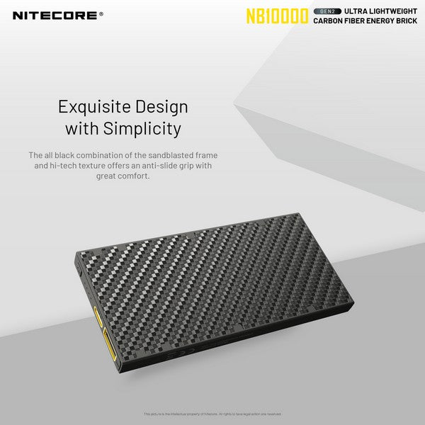Powerbank Nitecore NB10000 GEN2 en fibre de carbon tres leger 02 18