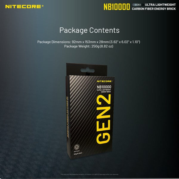 Powerbank Nitecore NB10000 GEN2 en fibre de carbon tres leger 02 21