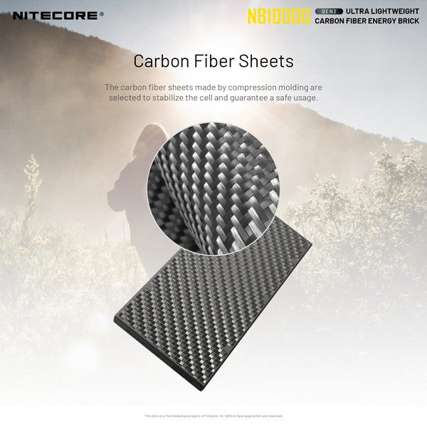 Powerbank Nitecore NB10000 GEN2 en fibre de carbon tres leger 02 4