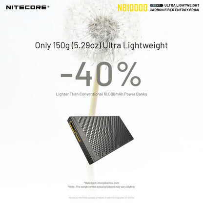 Powerbank Nitecore NB10000 GEN2 en fibre de carbon tres leger 02 5