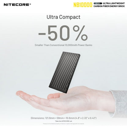 Powerbank Nitecore NB10000 GEN2 en fibre de carbon tres leger 02 7