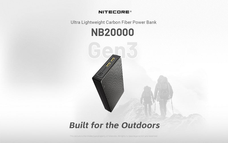 Powerbank Nitecore NB20000 GEN3 en fibre de carbon tres leger 01 01