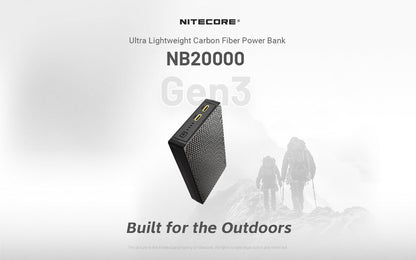 Powerbank Nitecore NB20000 GEN3 en fibre de carbon tres leger 01 01