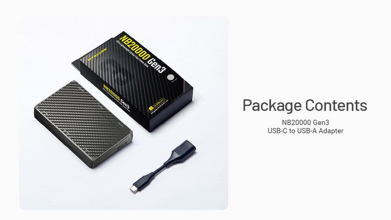 Powerbank Nitecore NB20000 GEN3 en fibre de carbon tres leger 01 21