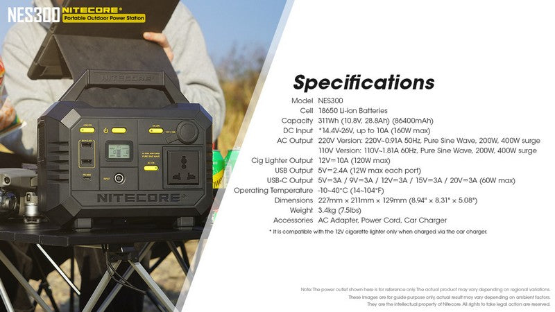 Station portable de charge Nitecore NES300 01 17