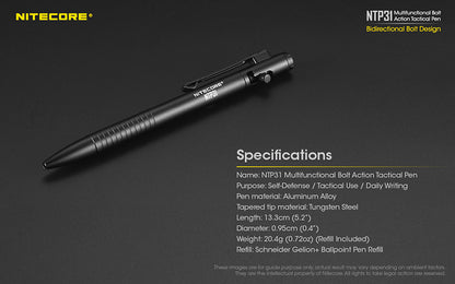 Stylo Tactique Nitecore NTP31 Brise vitre Autodefense 1 12