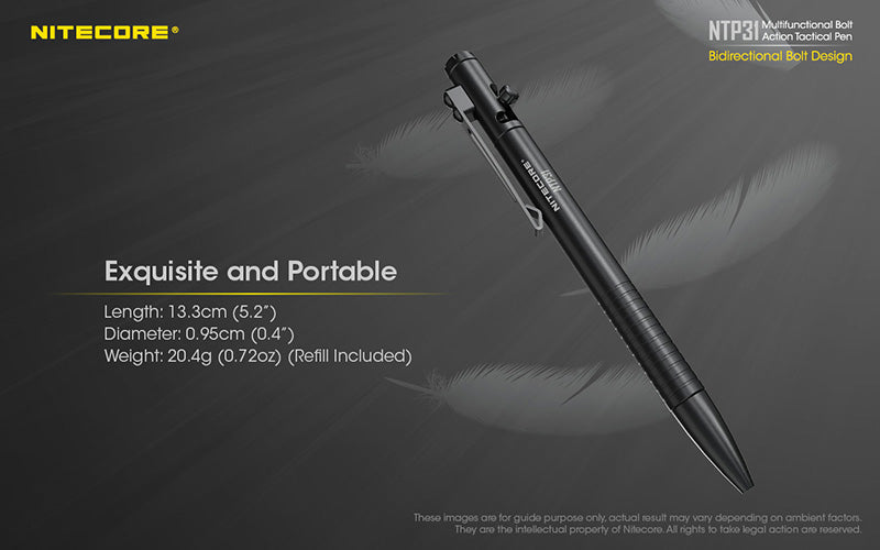 Stylo Tactique Nitecore NTP31 Brise vitre Autodefense 1 8