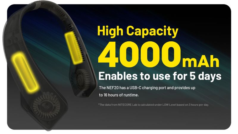 Ventilateur de cou portable Nitecore NEF20 01 8