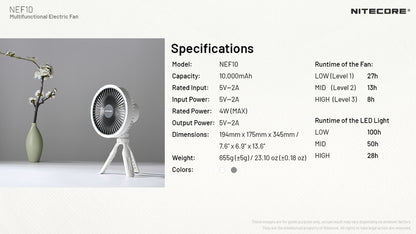 Ventilateur portable multifonction NEF10 Ventilateur lampe et powerbank 0