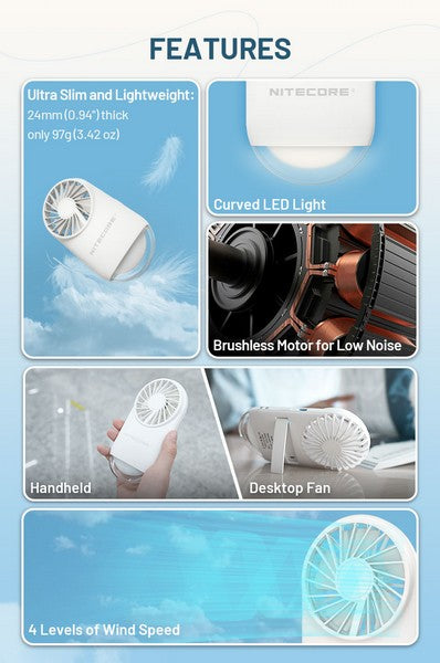 Ventilateur rechargeable de poche Nitecore NEF02 01 2