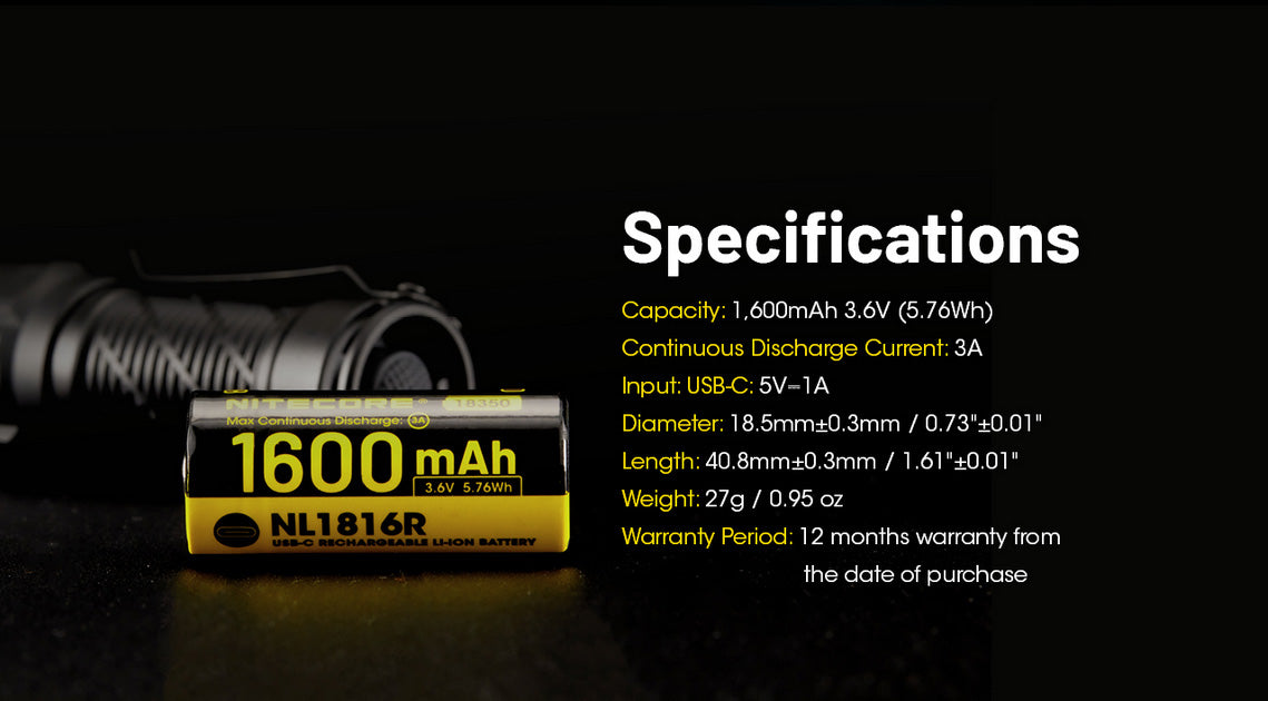 batterie Nitecore 18350 NL1816R 1600mAh 01 11