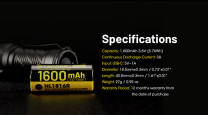 batterie Nitecore 18350 NL1816R 1600mAh 01 11