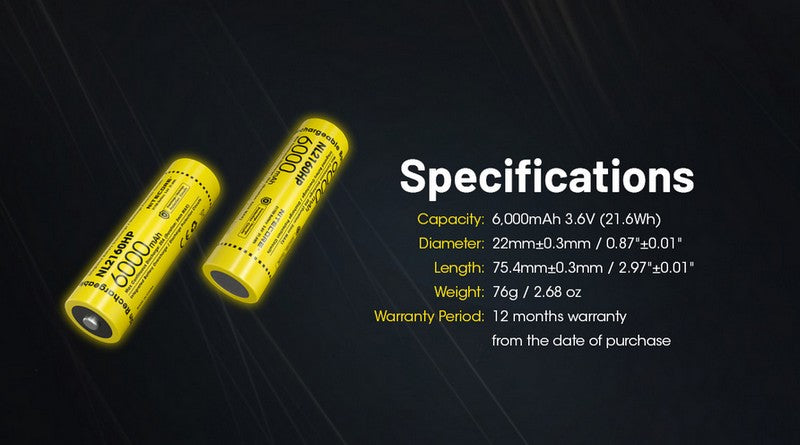 batterie Nitecore NL2160HP 6000mAh 20A 01 11