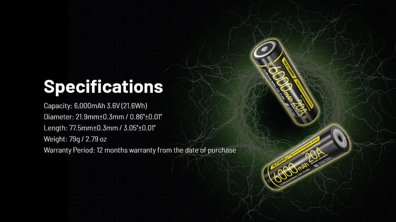 batterie Nitecore NL2160HPi 6000mAh 20A 10