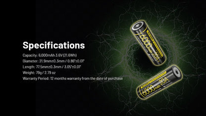 batterie Nitecore NL2160HPi 6000mAh 20A 10