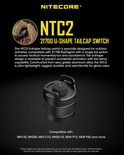 bouton tactique lampe Nitecore NTC2 MH12S MH25S MH12V2 MH25V2 NEWP12 NEWP30