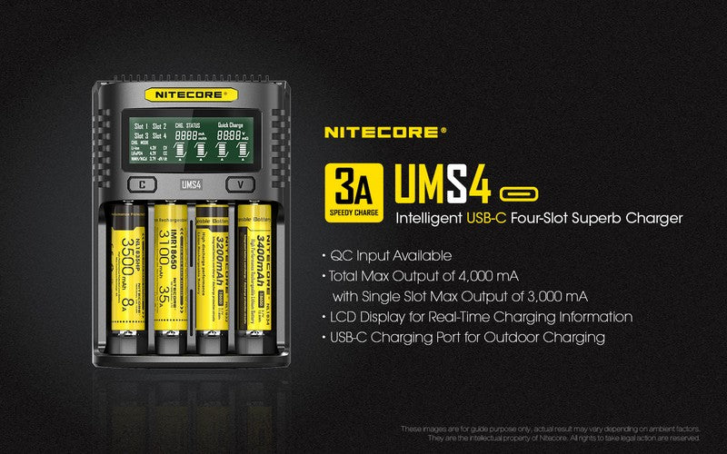 chargeur Nitecore UMS4 USB C 1 1