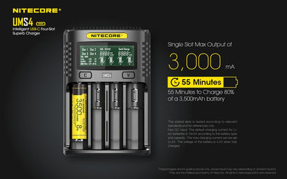 chargeur Nitecore UMS4 USB C 1 3