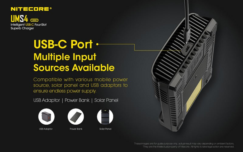 chargeur Nitecore UMS4 USB C 1 6