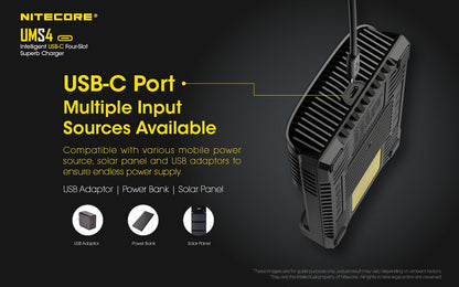 chargeur Nitecore UMS4 USB C 1 6