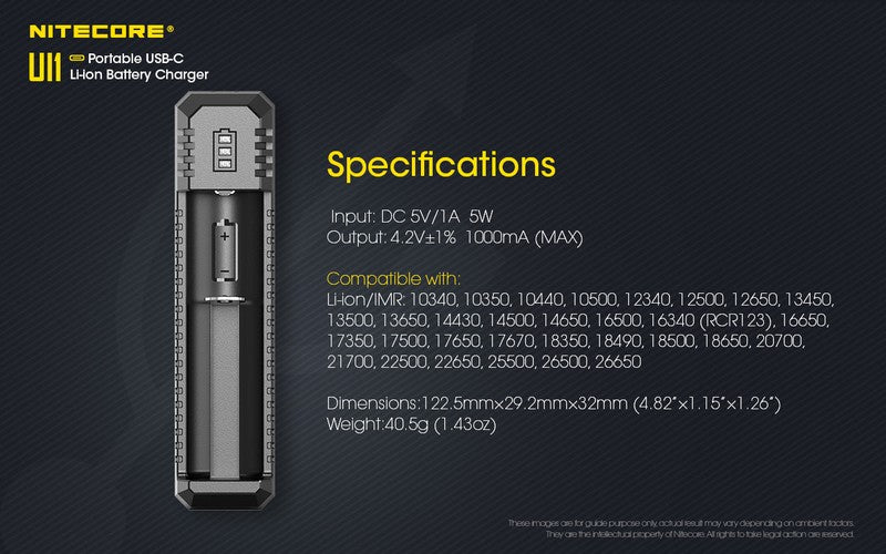 chargeur nitecore UI1 USB C 1 11