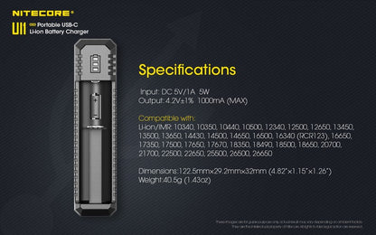chargeur nitecore UI1 USB C 1 11