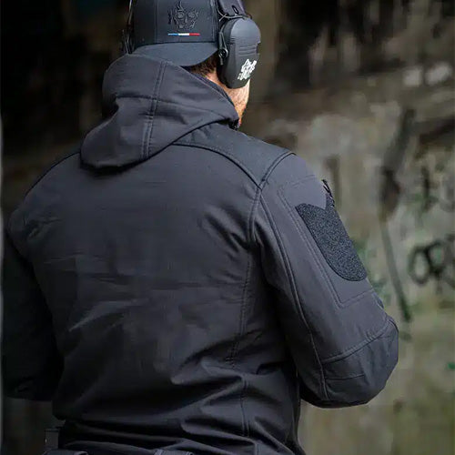 Softshell Ripstop Noire GK DUTYCALL - veste softshell 3 couches imperméable et respirante