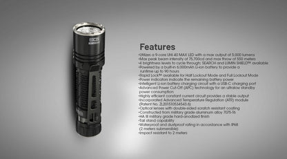 lampe de poche rechargeable EDC Nitecore EDC35 5000lumens 01 22