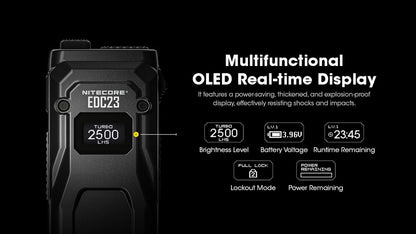 lampe de poche rechargeable EDC tactique ultra slim Nitecore EDC23 2500lumen