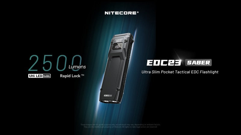 lampe de poche rechargeable EDC tactique ultra slim Nitecore EDC23 2500lumen