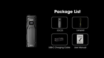lampe de poche rechargeable EDC tactique ultra slim Nitecore EDC23 2500lumen