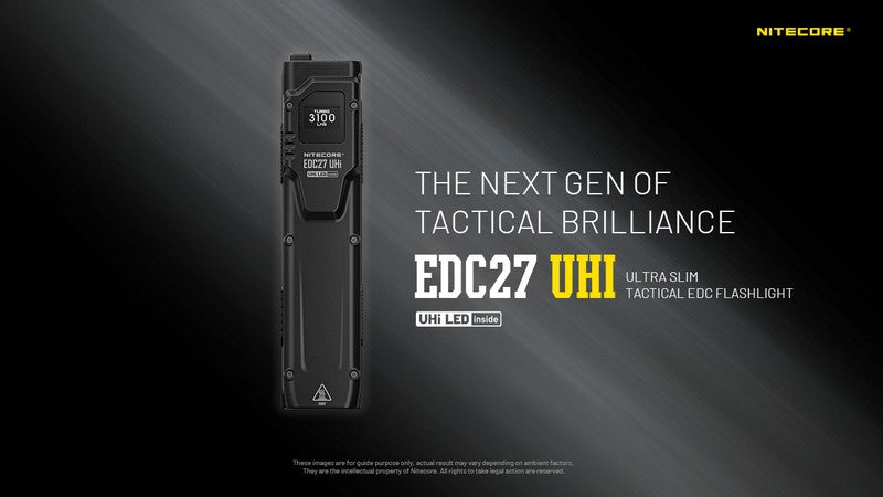 lampe de poche rechargeable EDC tactique ultra slim Nitecore EDC27 UHi 3100l