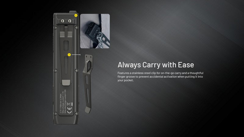lampe de poche rechargeable EDC tactique ultra slim Nitecore EDC27 UHi 3100l