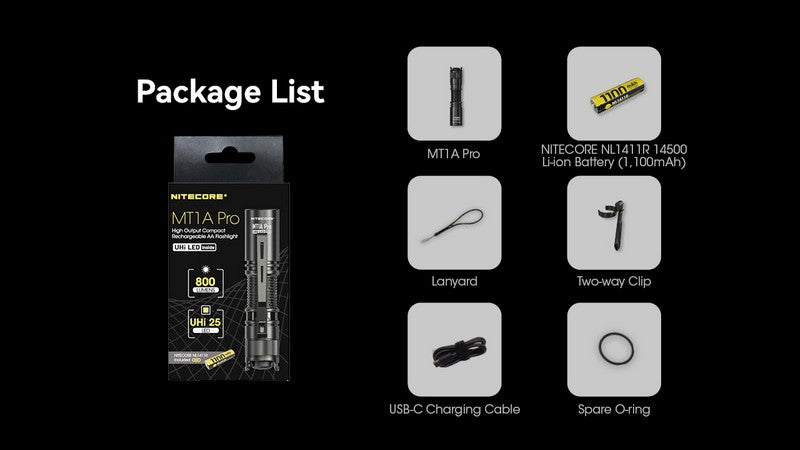 lampe de poche tactique Nitecore MT1A PRO 800 lumens 01 14