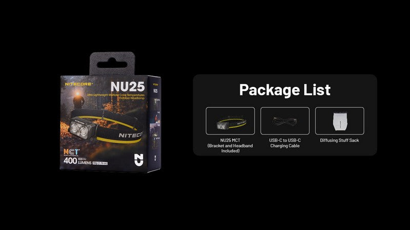 lampe frontale Nitecore NU25 MCT 400Lumens 1 17