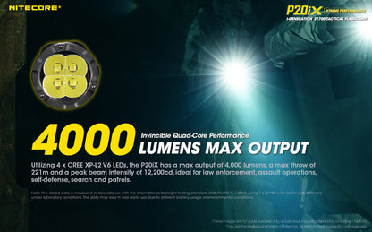 lampe nitecore p20ix 4000 Lumens