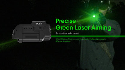 lampe tactique pour arme Nitecore NPL25GL 900 lumens laser vert rechargeable