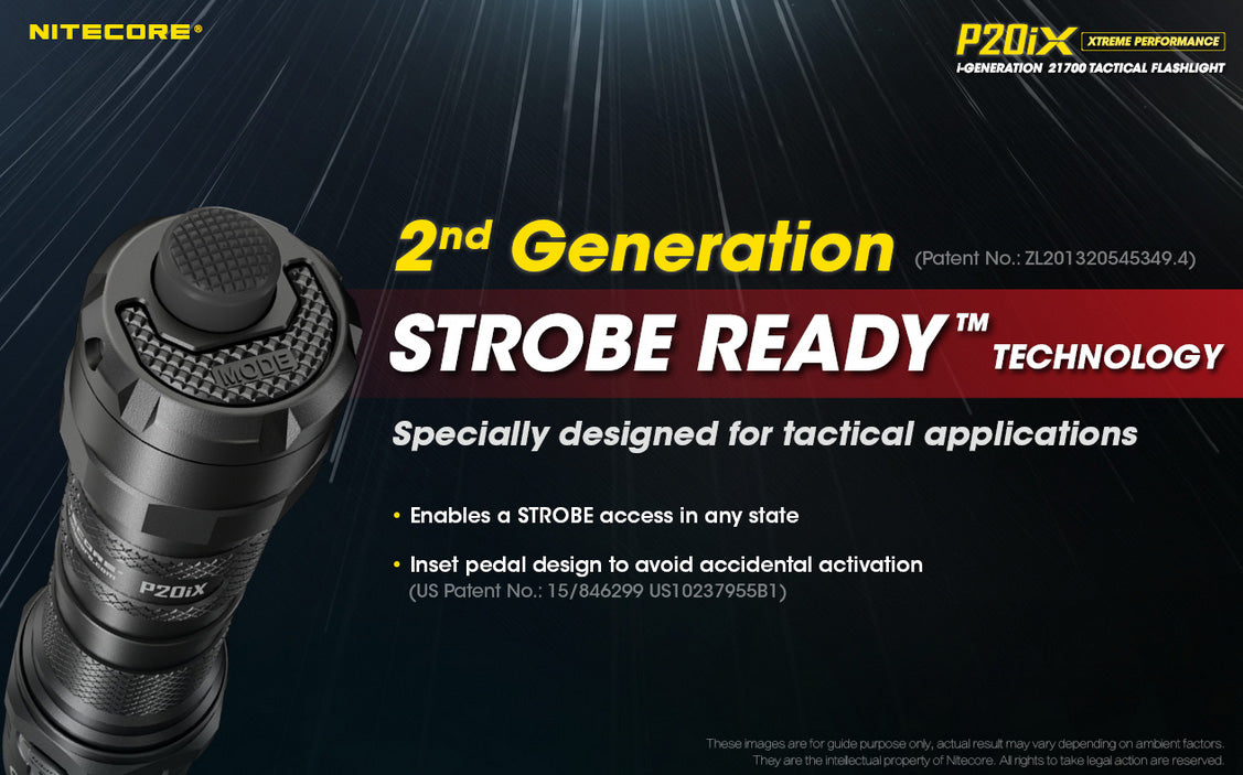 lampe torche nitecore P20ix strobe ready